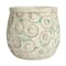 Hello Honey® 6.5" Green Debossed Circles Terra Cotta Planter